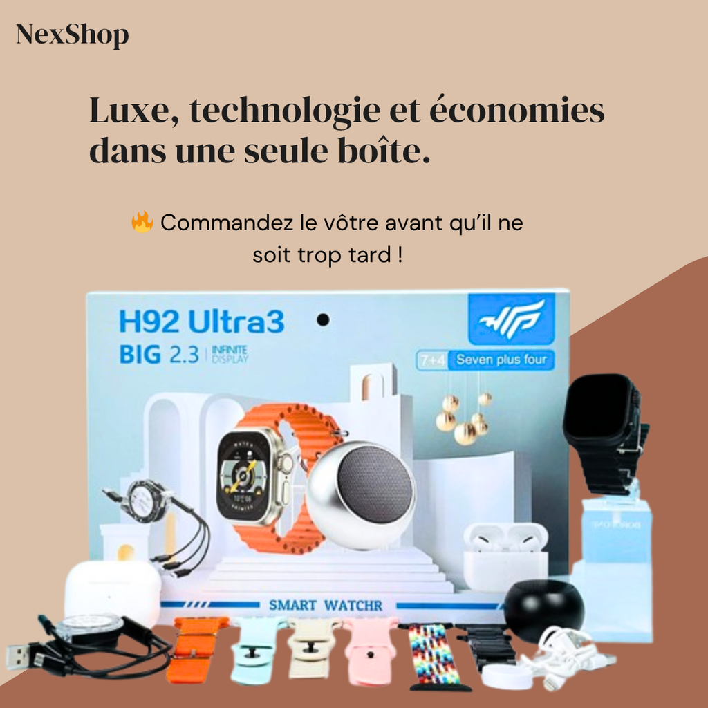 🎁 Smartwatch H92 Ultra3™ – Le Coffret Connecté Ultime de Fin d’Année !