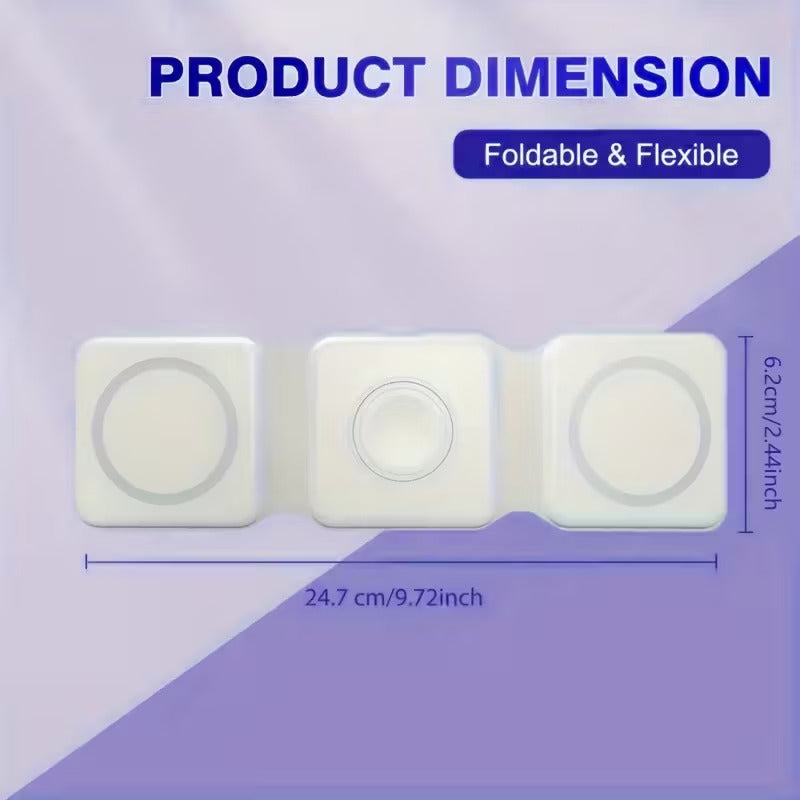 Station de Charge 3-en-1 Sans Fil – Ultra Légère & Pliable