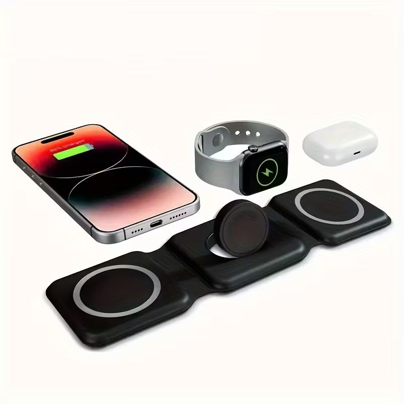 Station de Charge 3-en-1 Sans Fil – Ultra Légère & Pliable